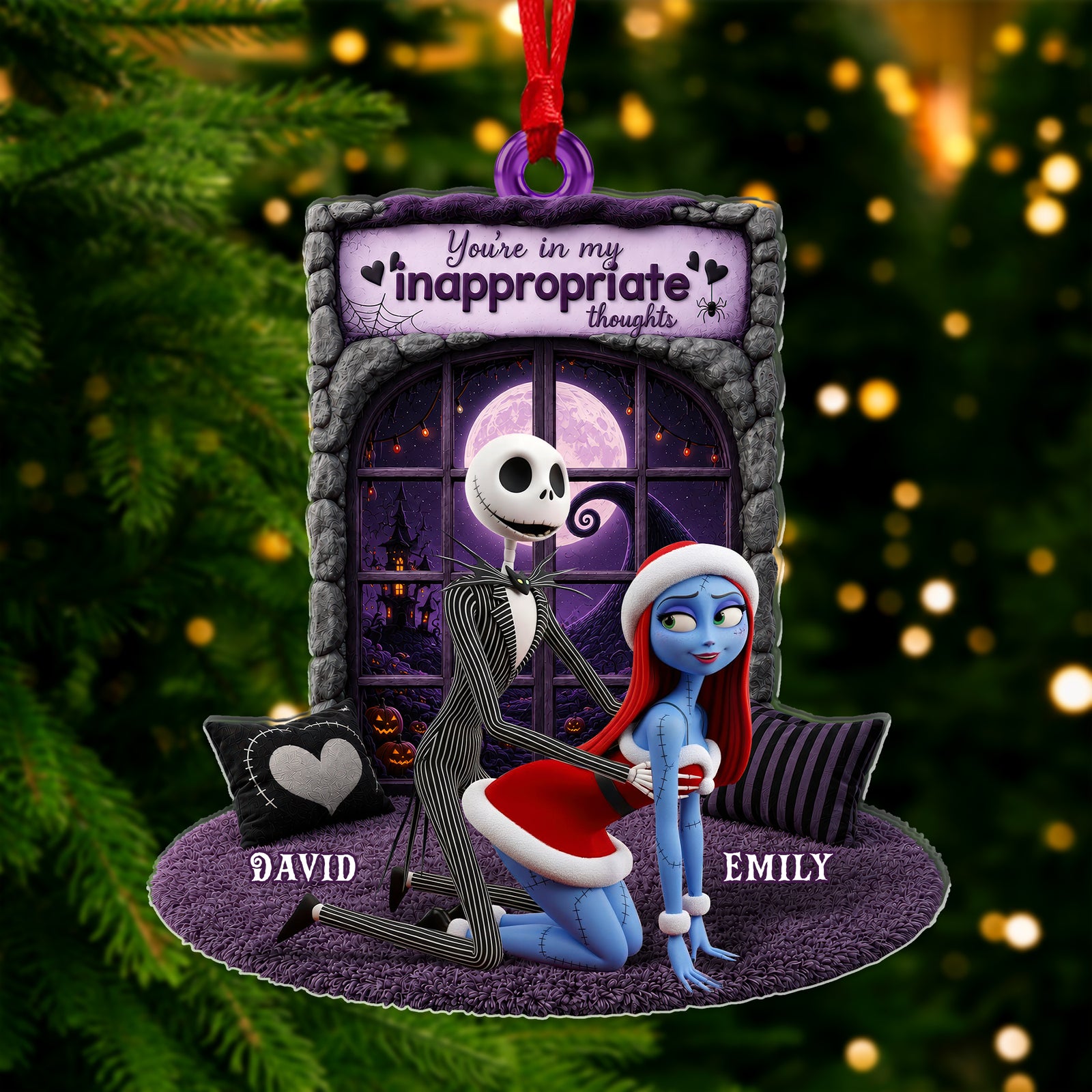 Spooky Couple Christmas Ornament - Personalized Gifts For Couple 01OHQN110826