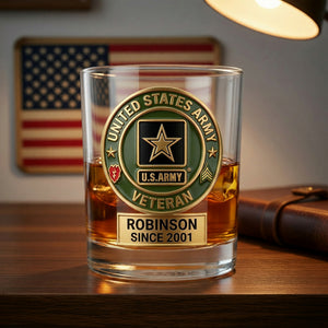 Custom Military Insignia Drinking Glass - Personalized Gifts For Veterans 04qhqn080626