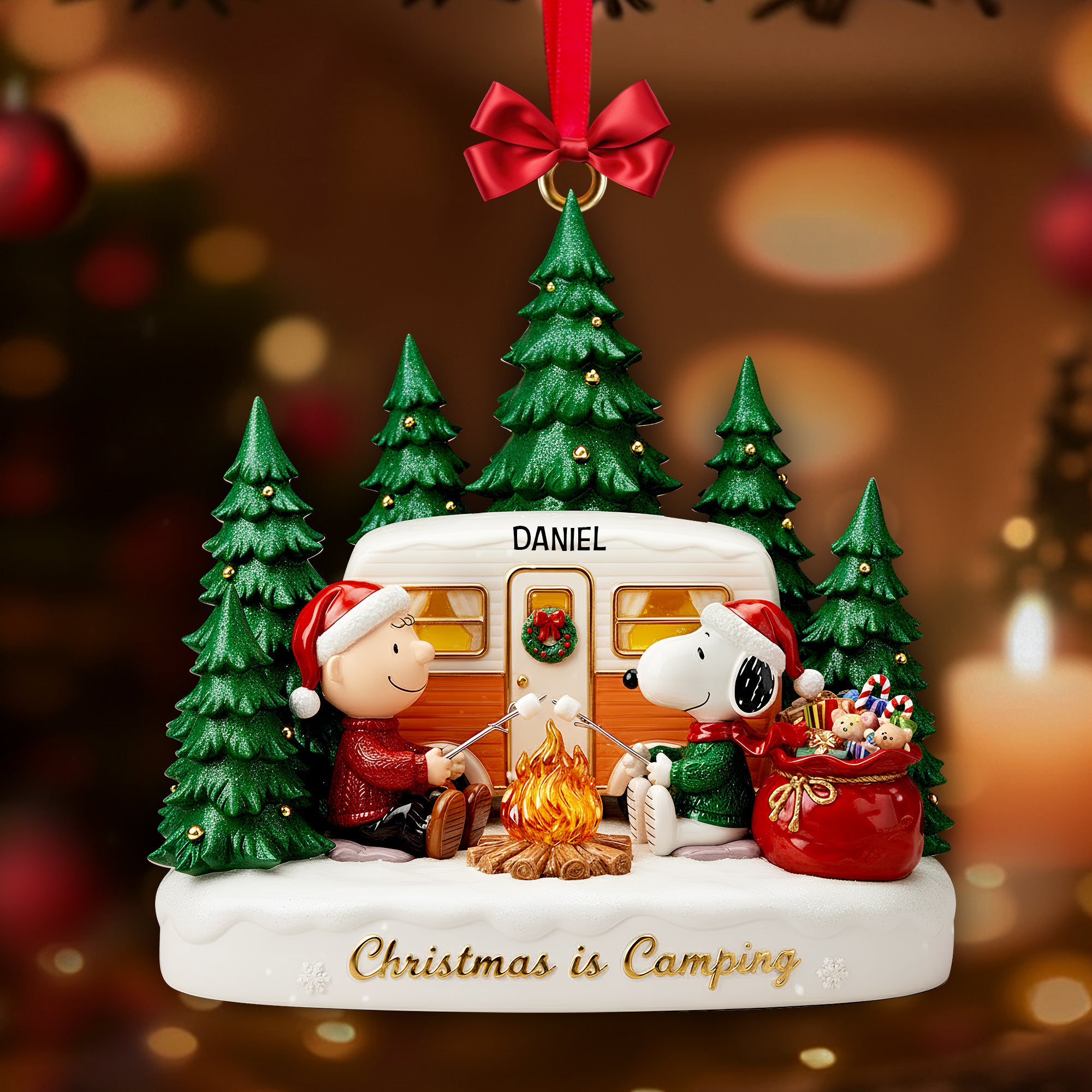Warm Campfire Christmas Ornament - Personalized Gift For Campers 04PALU201025
