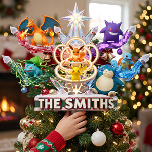 Whimsical Creatures Tree Topper - Personalized Gifts For Family Acrylic Christmas Tree Topper 02HAQN280826