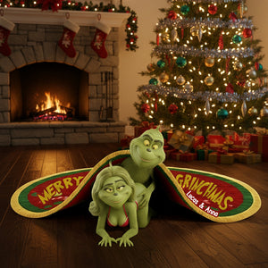 Naughty Green Couples Shaped Doormat - Personalized Gifts For Couples 04OHTN091025