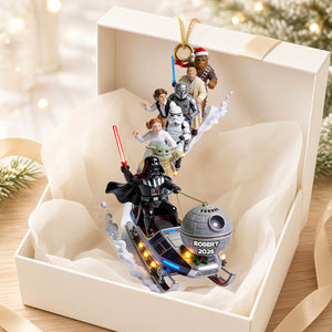 Elliptical Snow Slide Acrylic Ornament - Personalized Gifts 01QHDT310826