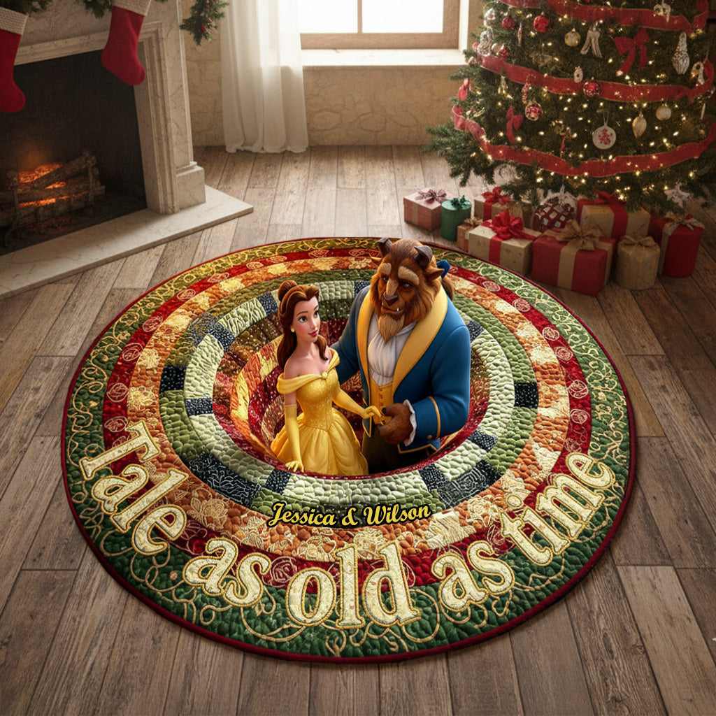 Couple Quilted Round Mat - Personalized Gifts For Couple 01TGMG300925