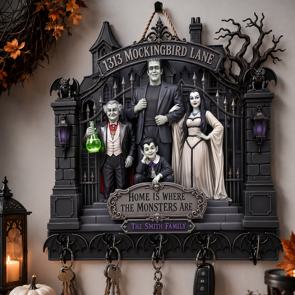 Gothic Family Acrylic Key Hanger - Personalized Gifts For Family 02hadt250726