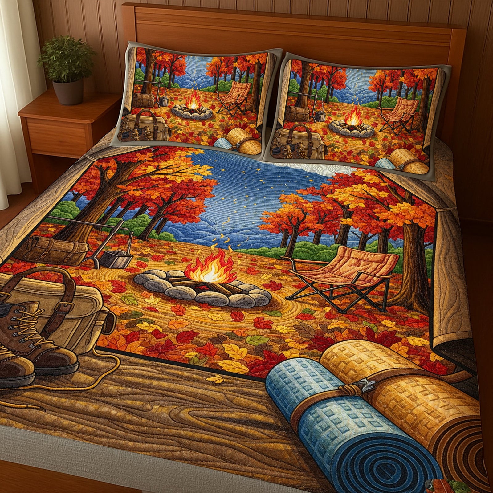Autumn Campfire Dreams Quilt Bedding Set Special Line - Gift For Camping Lovers 03PGLU160725
