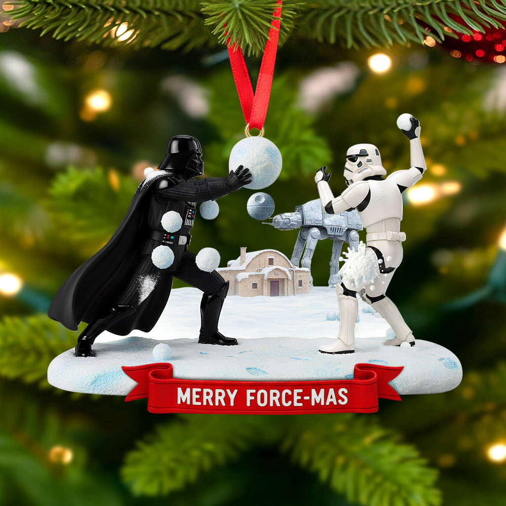 Galactic Snowball Fight Ornament, Personalized Christmas Gifts For Movie Fans 03qhtn091025