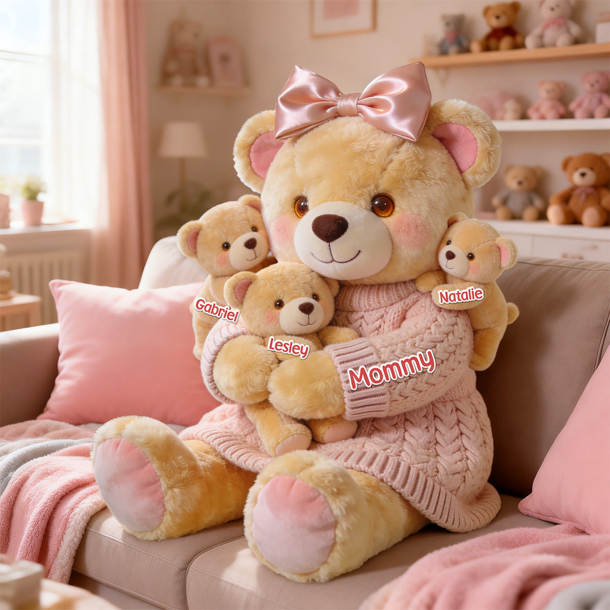 Mom Bear Custom Shape Pillow - Personalized Gifts For Mother 03pgmg160326