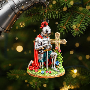 Kneeing Knight Ornament - Personalized Gifts For Christians 05huta300825