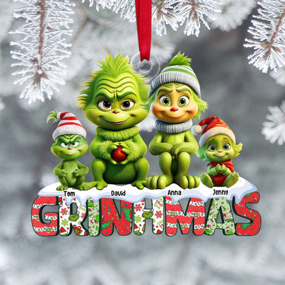 Personalized Gifts For Family, Green Monsters Family Acrylic Ornament 04OHTN211124 - Ornament - GoDuckee