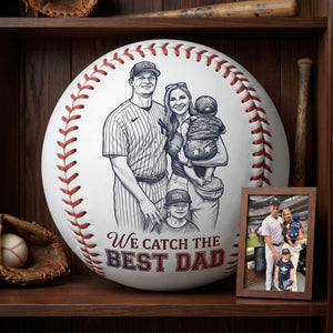 Catch The Best Dad Baseball Ball Custom Photo Gifts For Baseball Dad 05qhlu090526