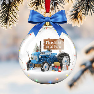 Farm Tractors Acrylic Ornament, Personalized Gifts For Christmas 02hyta271025