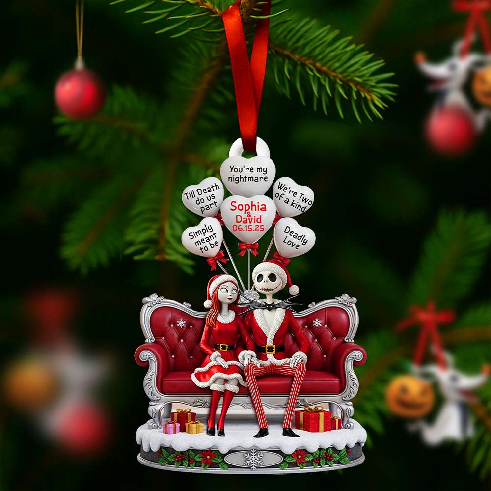 Hauntingly Sweet Couple Christmas Ornament - Personalized Anniversary Gifts For Couple 03TOLU130825