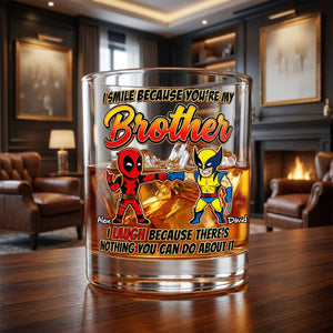 Brotherhood 11oz Round Glass - Personalized Gifts For Brothers Glass 01NADH110626