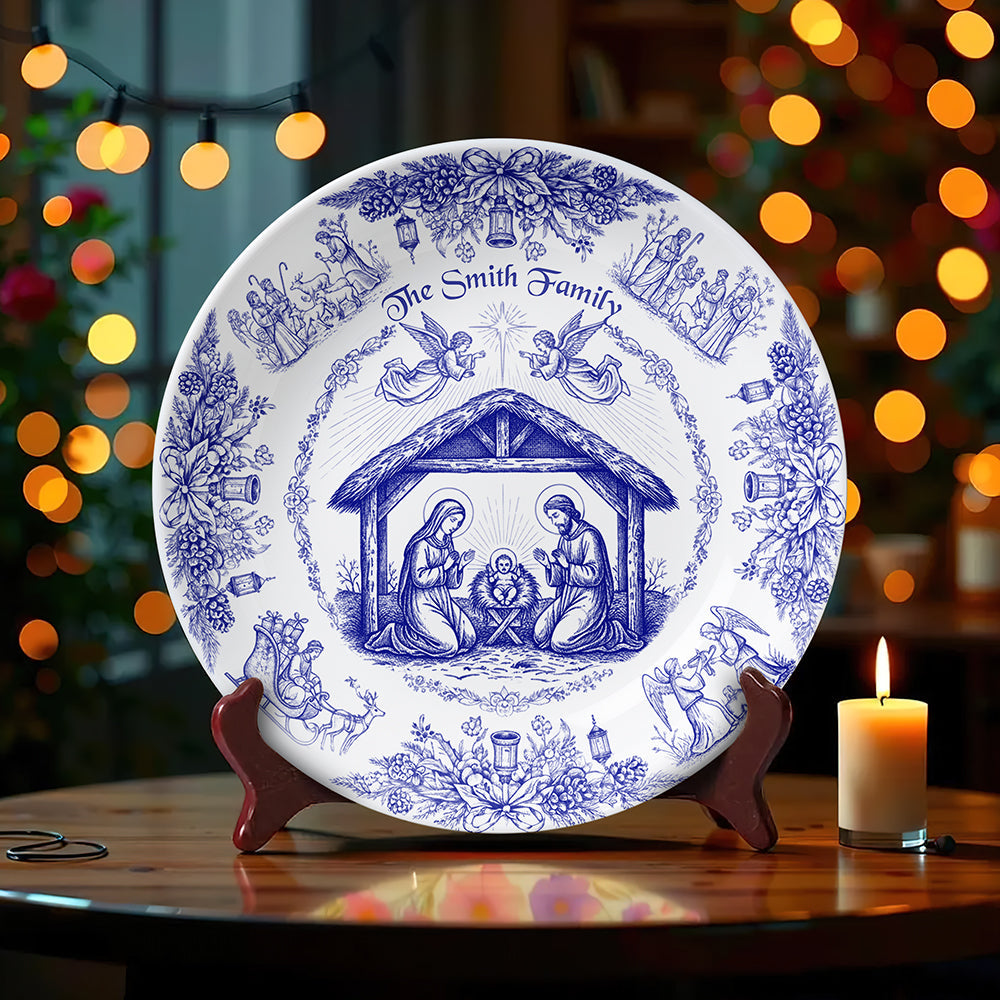 Personalized Christmas Gifts For Christian Family Ceramic Round Plate 01paqn260925
