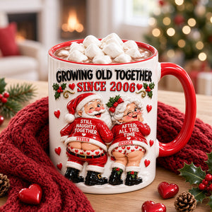 Naughty Old Santa Couple Accent Mug - Personalized Christmas Gifts For Couples 01todh211026