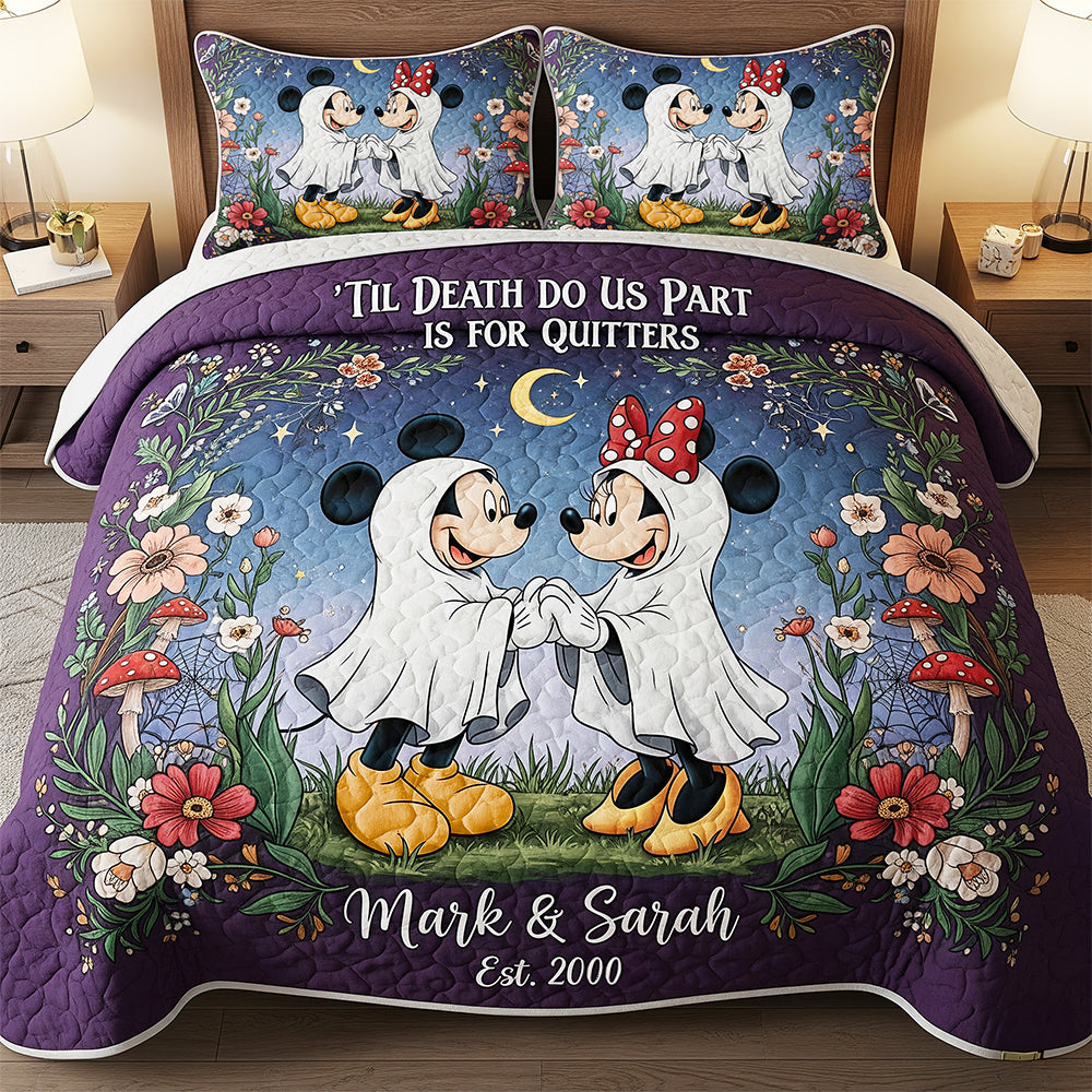 Cute Ghost Couple Quilt Bed Set – Personalized Gifts For Couples 03naqn110825