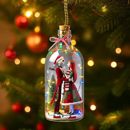 Skeleton Couple Christmas Ornament - Personalized Gifts For Couple 04TOMG130825