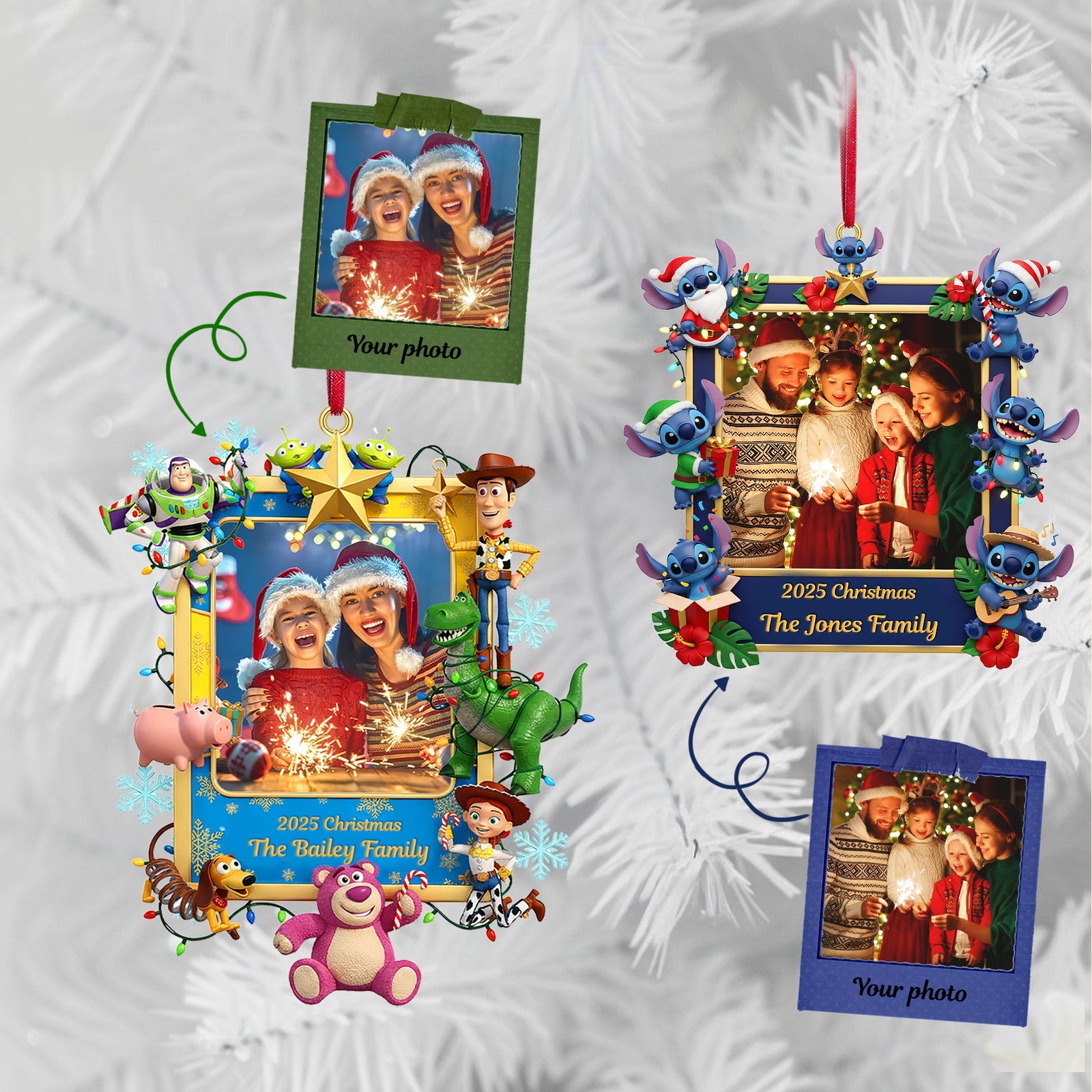 Personalized Gifts For Family - Custom Photo Christmas Acrylic Ornament 03hymg061125