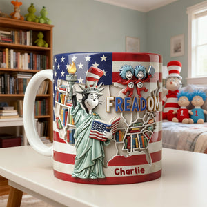 Patriotic Reading Coffee Mug - Personalized Gift For Reading Lovers 01PALU090226