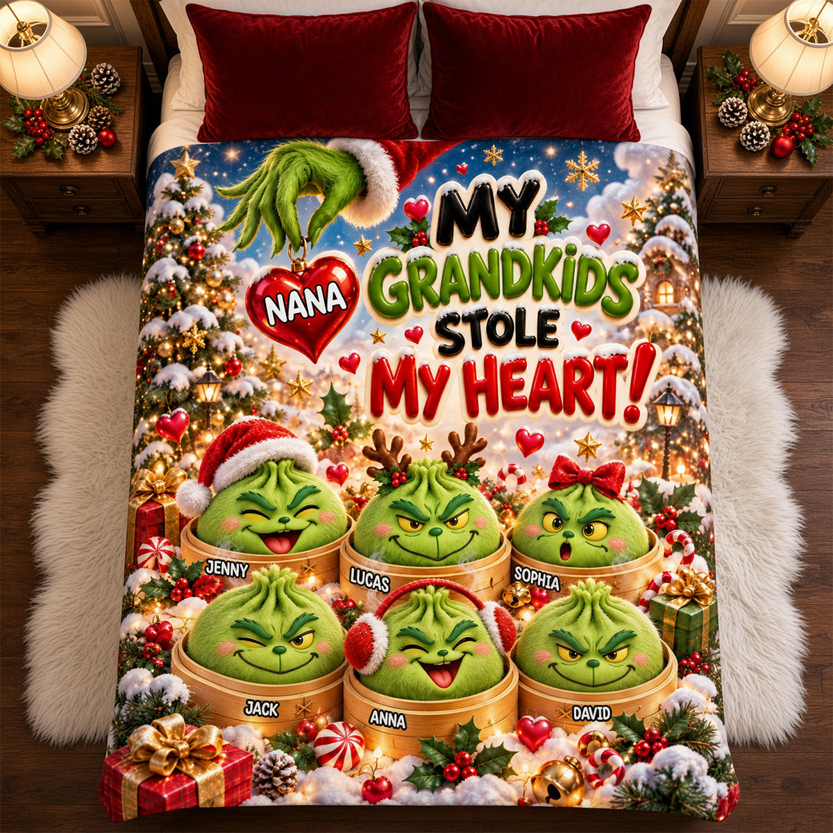 Mischievous Little Bao Buns Blanket - Personalized Gift For Grandmas 04NATN011026