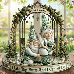 Funny Gnome Couple Acrylic Plaque - Personalized Gifts For Couple Plaque 04TGQN240126