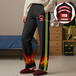 Firefighter Pajama Pants With Custom Shield, Personalized Gifts For Firefighters 03qhqn071125