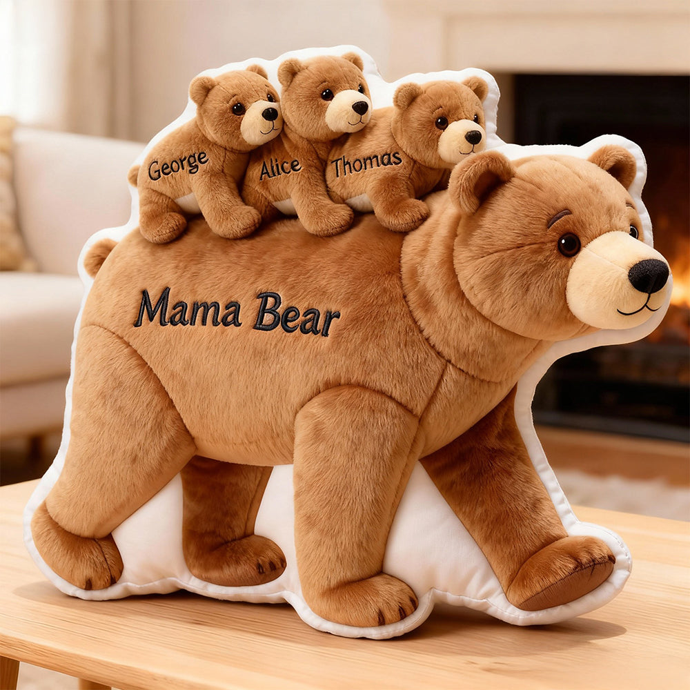 Mama Bear Custom Shape Pillow - Personalized Gifts For Mom 03hudt310126 - Pillow - GoDuckee