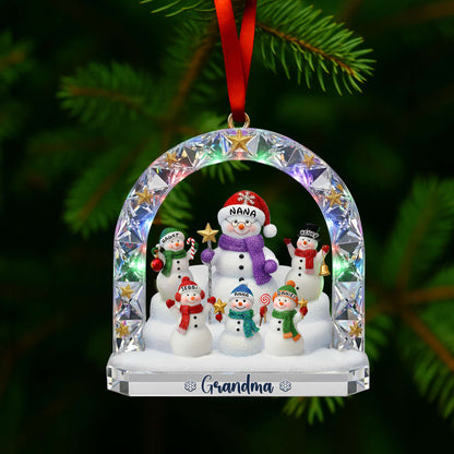 Grandma’s Snowman Family Ornament - Personalized Christmas Gift For Grandma 04TOLU250925 - Ornament - GoDuckee