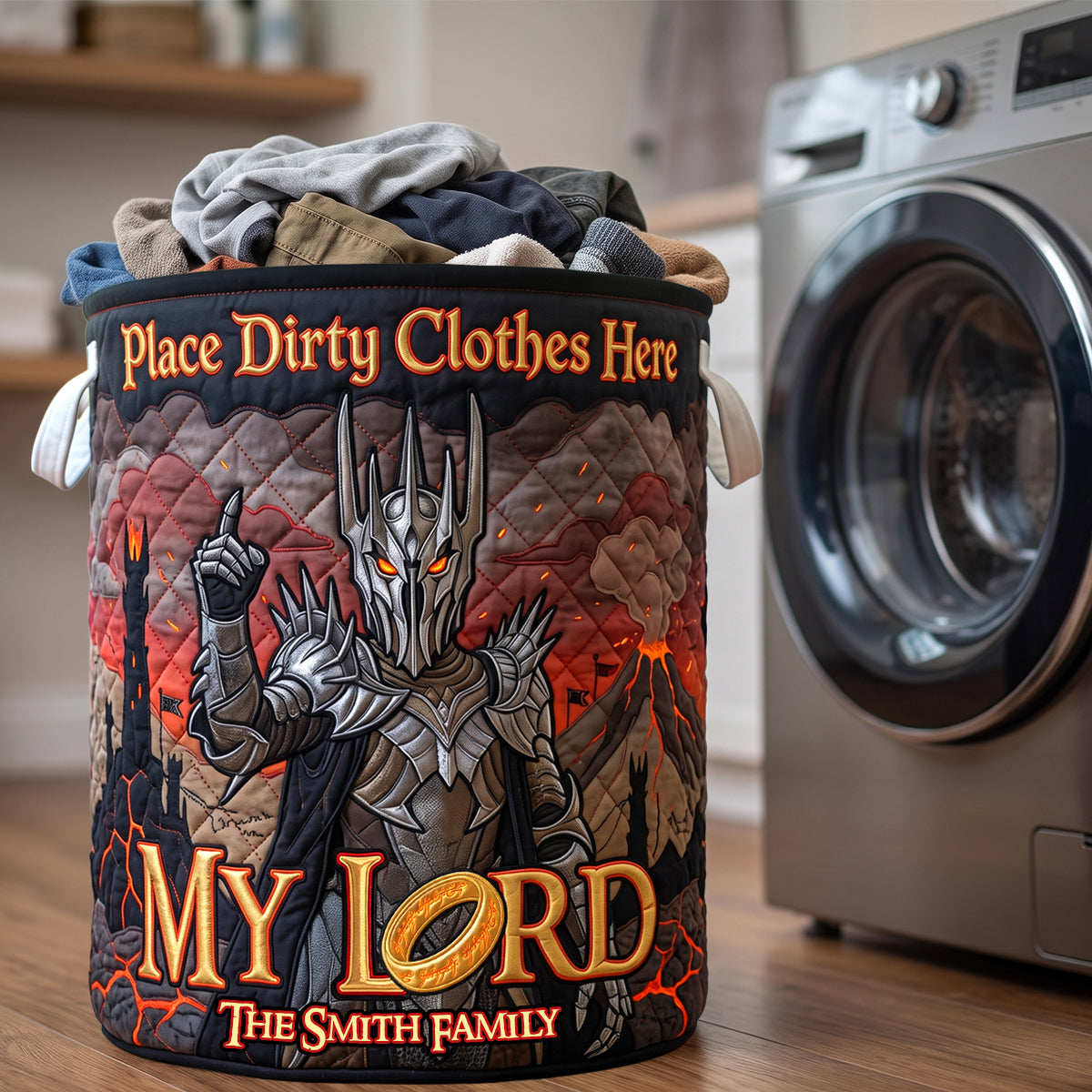 Dark Fantasy Quilted Laundry Basket - Personalized Gifts 03hudh090726