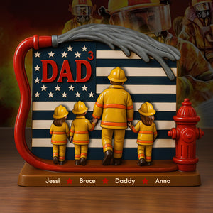 Firefighter Dad Acrylic Plaque - Personalized Gifts For Father 02TOLU260425-Homacus