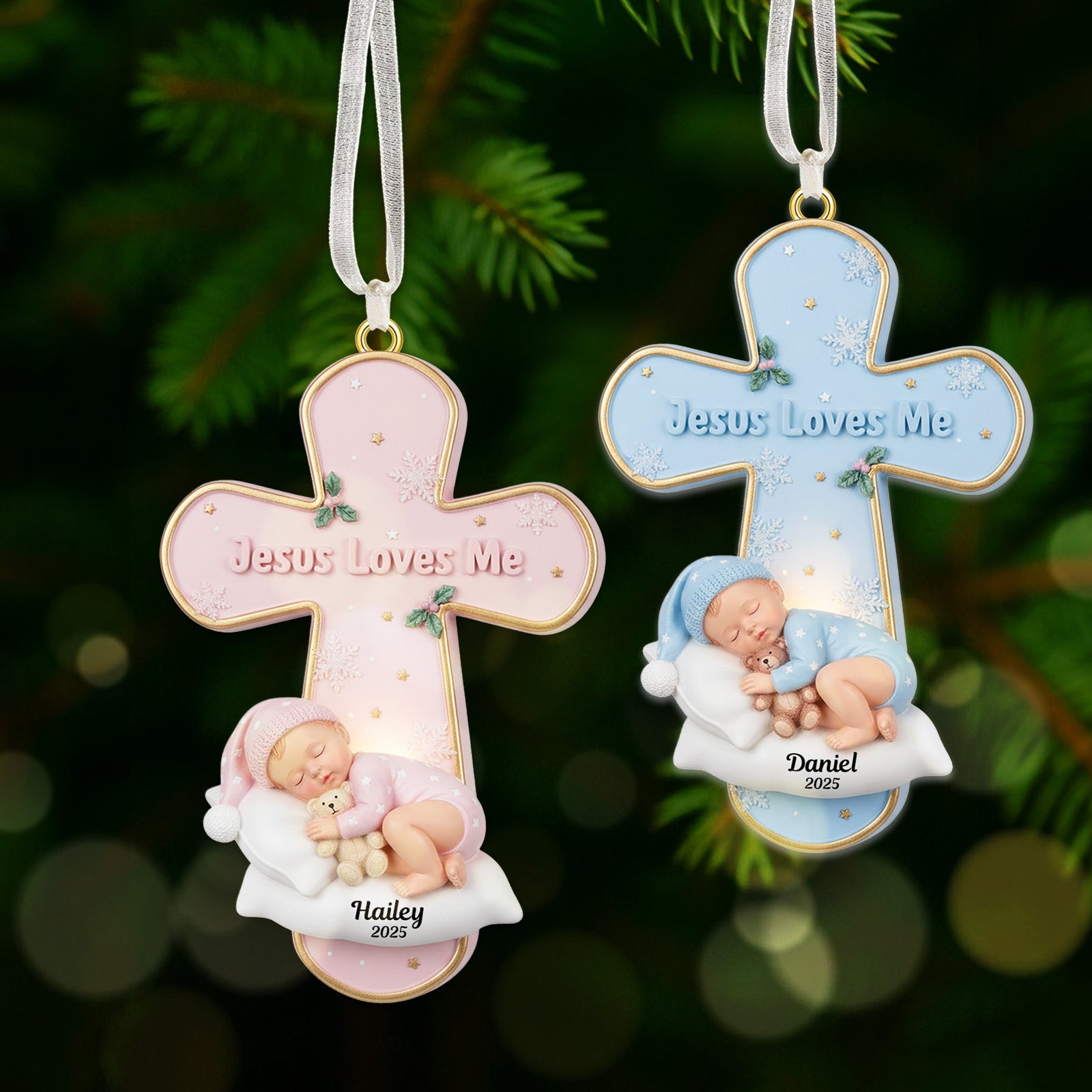 New Baby Ornament, Personalized Gifts For Christian Parents Christmas Ornament 03kimg181025