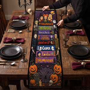 Fright Night Quilted Table Runner - Personalized Halloween Gifts For Family 04natn200826