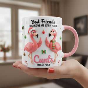 Flamingo Besties Accent Mug - Personalized Gifts For Besties 05NALU151125