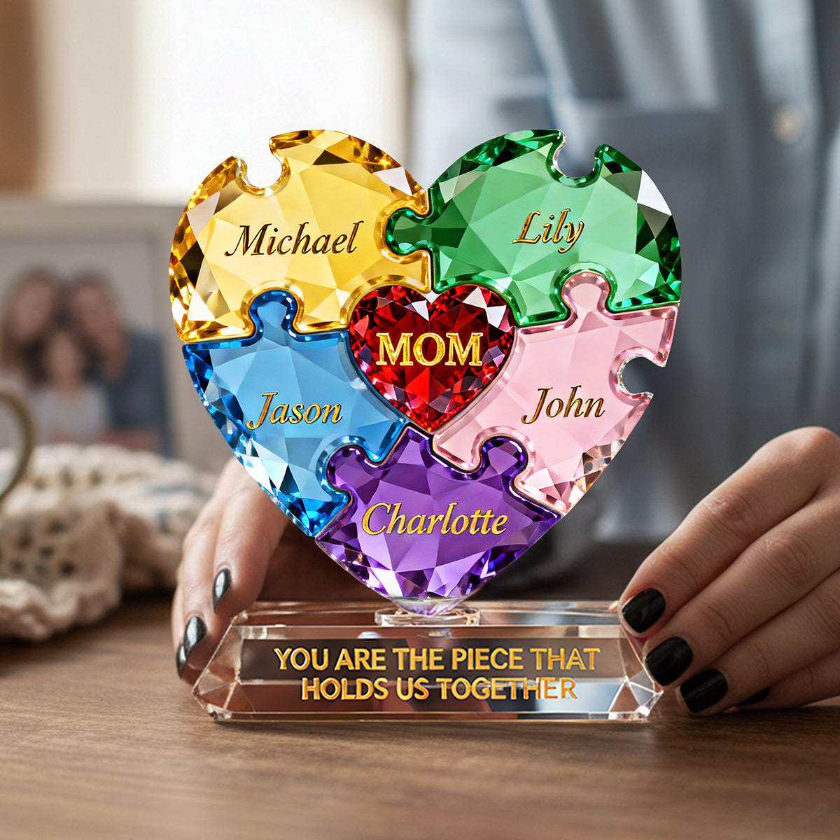 Puzzle Pieces Acrylic Plaque - Personalized Gifts For Mother's Day 02hyta030226