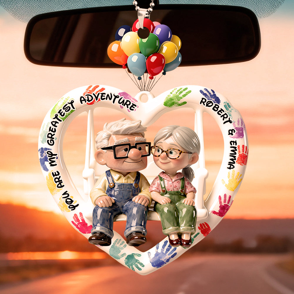 Old Couple Car Ornament Personalized Gifts For Couple 03TODT020226