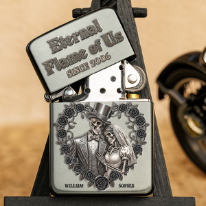 Eternnal Flame Of Skull Couple Lighter - Personalized Gift For Couple 07PGLU020825