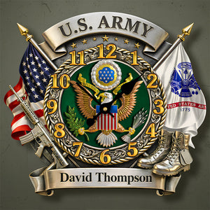 Military Honor Acrylic Clock – Personalized Gifts For Veterans 02hudt251225