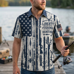Proud American Heritage Hawaiian Dad Shirt, Personalized Gifts For Fishing & Hunting Lovers 03qhtn270526