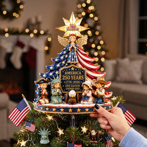 A Pray For America Christmas Tree Topper - Personalized Gifts For Patriots 03QHTA220826