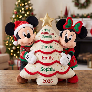 Family Christmas Tree Plush Pillow - Personalized Gifts For Family 04TTTN151026