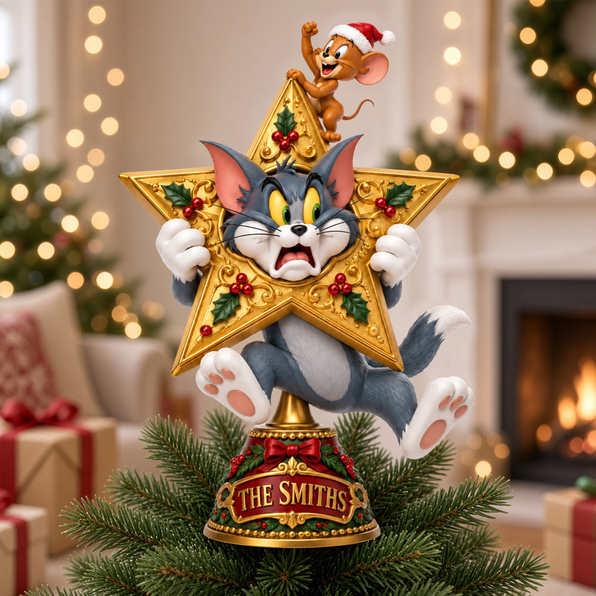 Playful Acrylic Christmas Tree Topper - Personalized Gifts For Christmas 06hadh121026