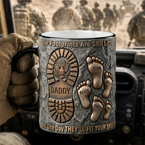 Father’s Footsteps Veteran Magic Coffee Mug - Personalized Gift For Dads 01HUTA210526