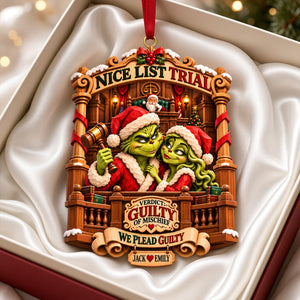 Couple Nice List Trial Christmas Ornament - Personalized Gifts For Couple 08hatn121026