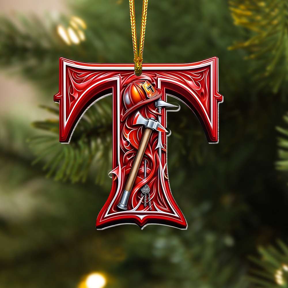 Custom Alphabet Letter Firefighter Gifts Christmas Ornament 04OHMH171024 - Ornament - GoDuckee