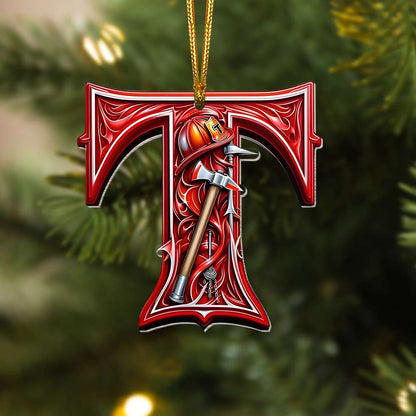Custom Alphabet Letter Firefighter Gifts Christmas Ornament 04OHMH171024 - Ornament - GoDuckee