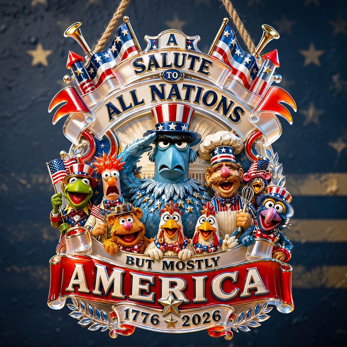 American Salute Acrylic Sign - Personalized Decor Gifts For Patriots 03qhdt300526