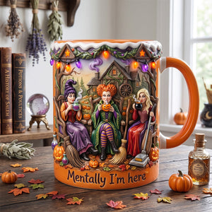 Chilling Sipping Witch Sisters Accent Mug - Personalized Gifts For Witch Lovers 03qhtn180826