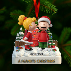 Kissing Couple Christmas Ornament Personalized Gifts For Couple 04NALU061025