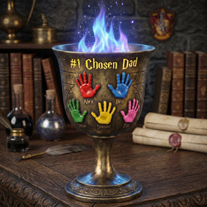 Flame Dad & Kids Handprint Plaque - Personalized Gifts For Dads 06NATN240426