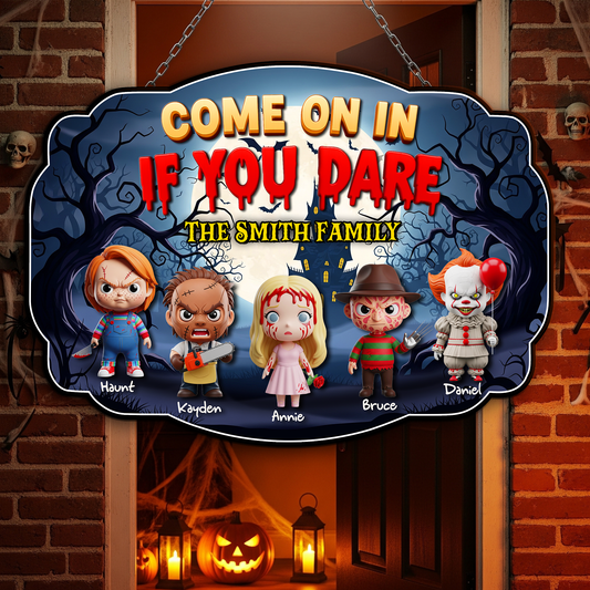 Haunted Family Wood Sign - Personalized Gifts For Family 01PGLU130825